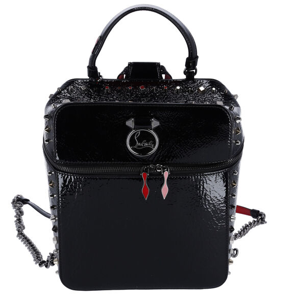 Christian Louboutin Textured Patent Calfskin Rubylou Backpack Black main image 8